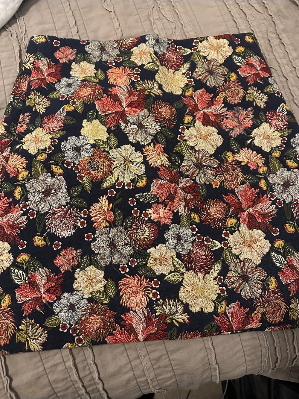 LOFT Floral Skirt with Multicolor Blooms